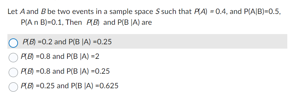 Solved Let A And B Be Two Events In A Sample Space S Such | Chegg.com