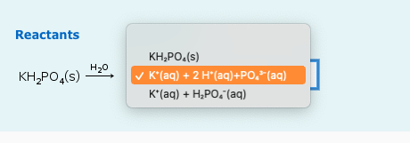 Solved KH2PO4( s) H2OReactants ProductsH2O2(I) H2OReactants | Chegg.com