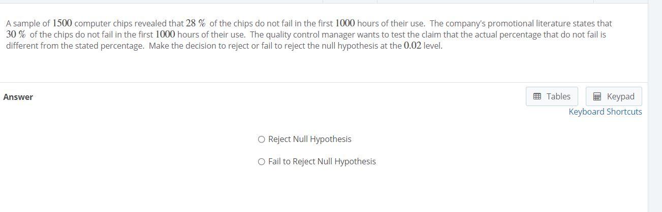 Solved A sample of 1500 computer chips revealed that 28 % of | Chegg.com