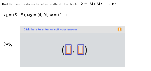 Solved Find the coordinate vector of w relative to the basis | Chegg.com