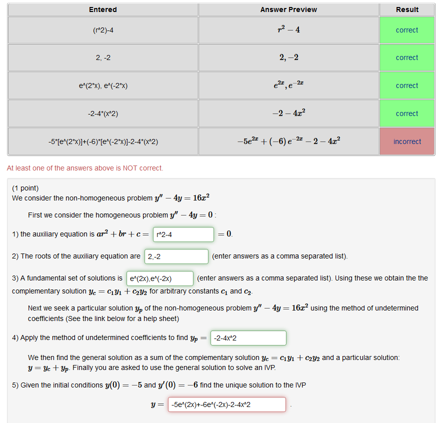 Solved Entered Answer Preview Result (r^2)-4 po2 - 4 correct | Chegg.com