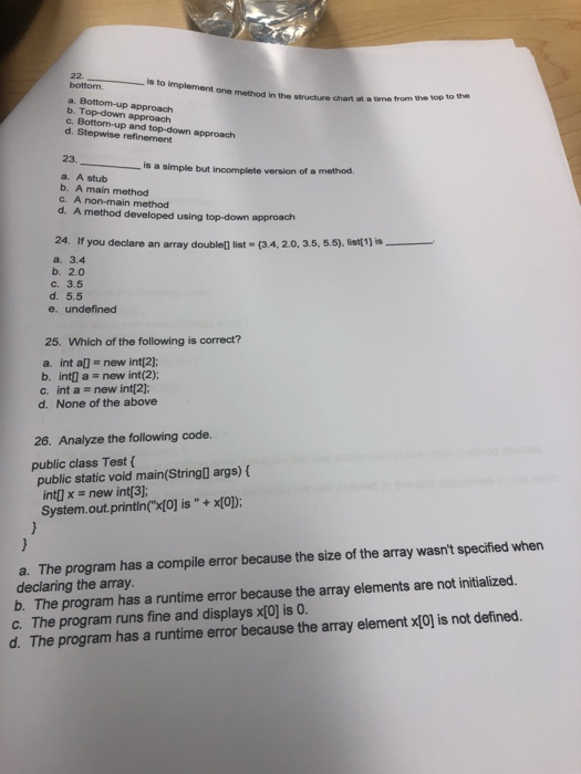 Solved 20. Analyze the following code public class Test t | Chegg.com