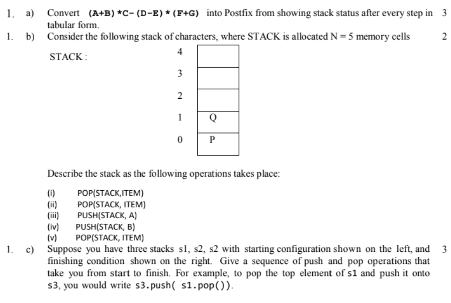 Solved 1. A) 1. B) Convert (A+B) *C-(D-E) * (F+G) Into | Chegg.com