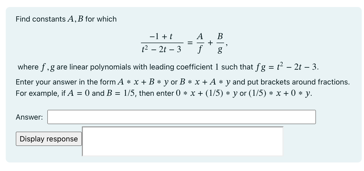 Solved Find Constants 𝐴,𝐵 ﻿for Which | Chegg.com