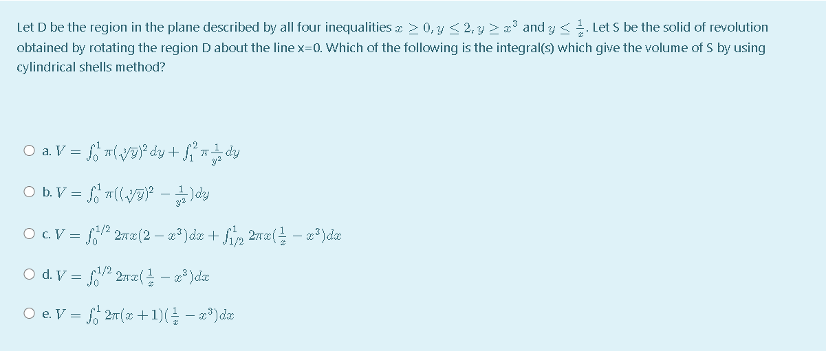 Solved Let D be the region in the plane described by all | Chegg.com