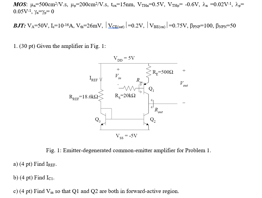 Solved Mos Un 500cm V S Up 0cm V S Tox 15nm Vtha 0 Chegg Com