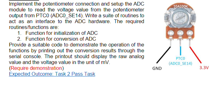 Solved Implement the potentiometer connection and setup the Circuit Diagram