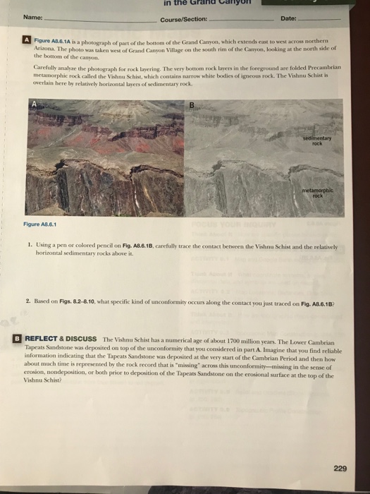 Solved in the Grand Canyon Name: Date: Figure AB.6.1A is a | Chegg.com