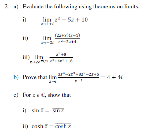 Solved 2. a) Evaluate the following using theorems on