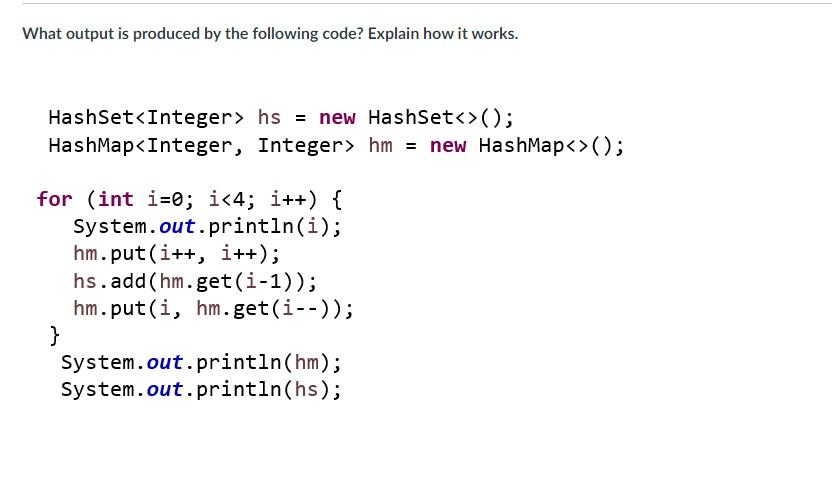 Solved What output is produced by the following code? | Chegg.com