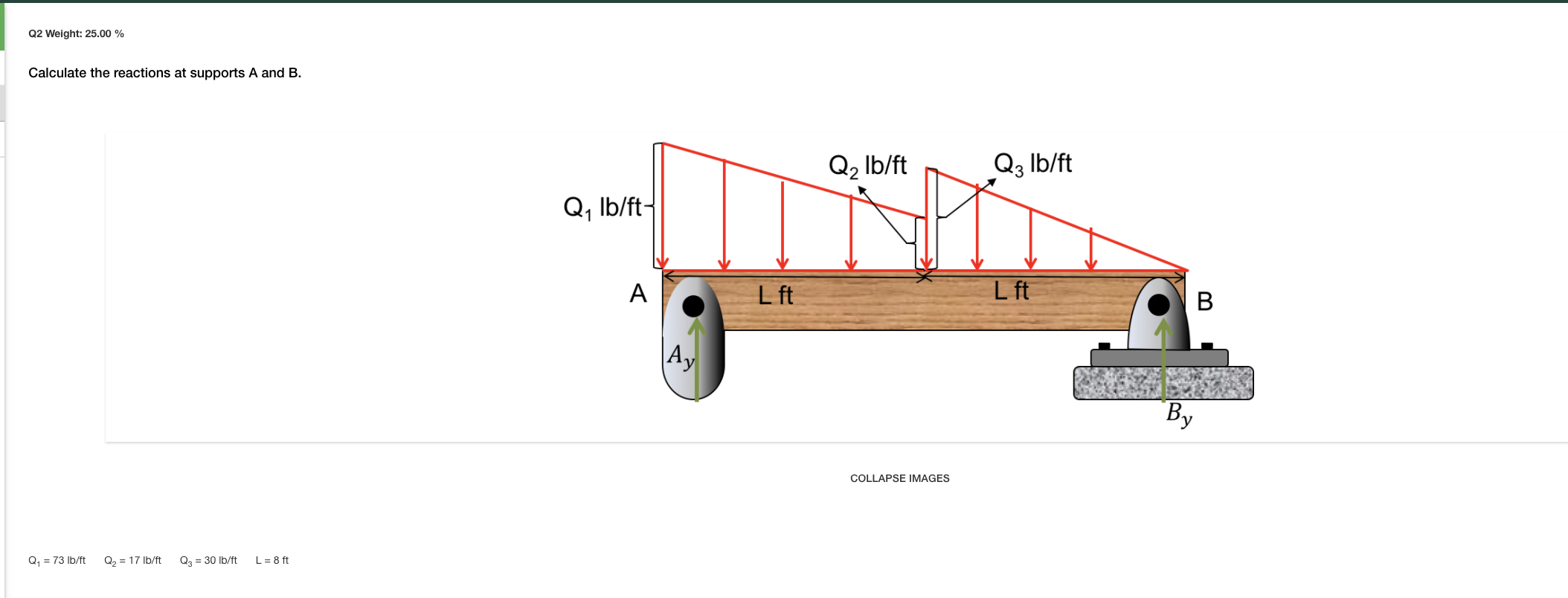 solved-q2-weight-25-00-calculate-the-reactions-at-supports-chegg