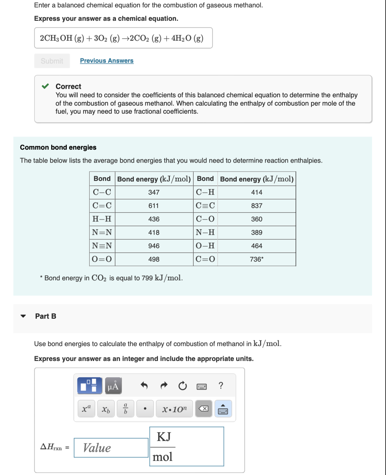 Common Bond Energiesthe Table Below Lists The Average