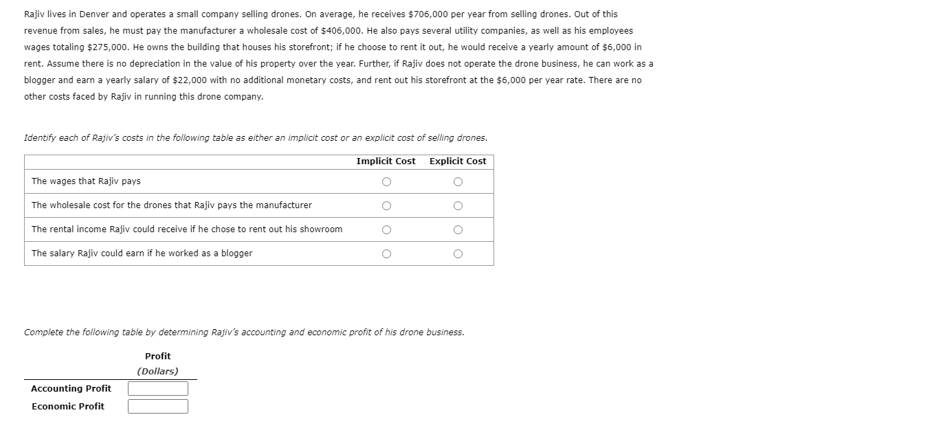 Solved Rajiv lives in Denver and operates a small company