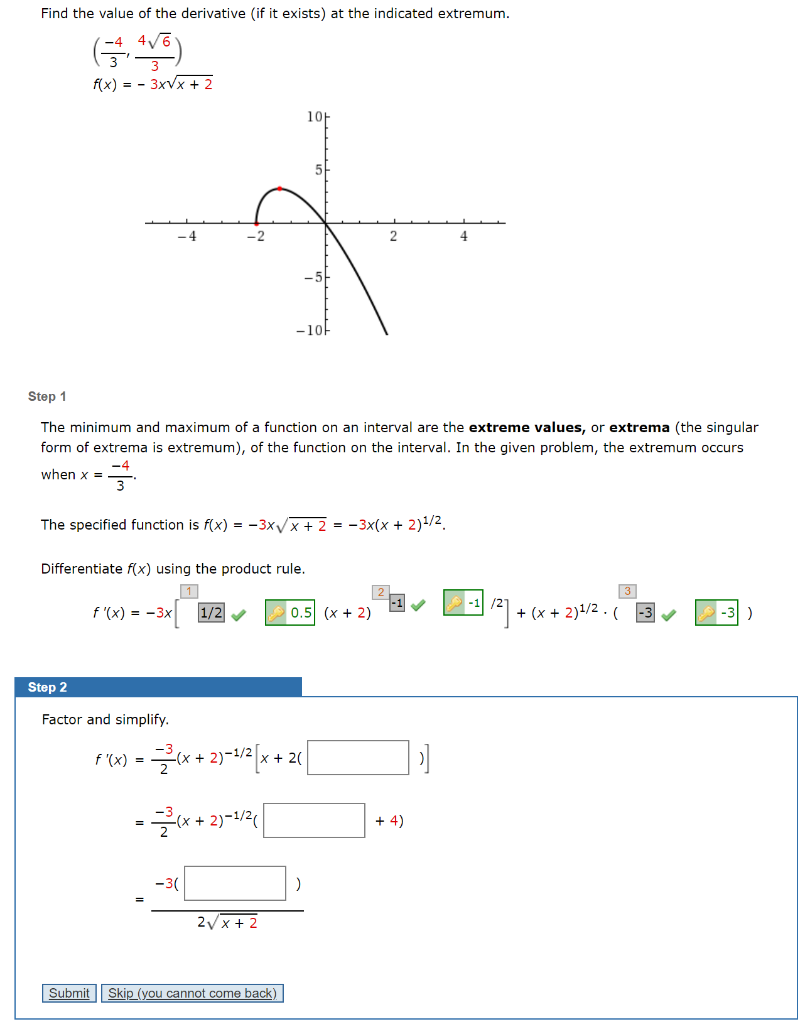 Solved Find The Value Of The Derivative If It Exists At Chegg Com