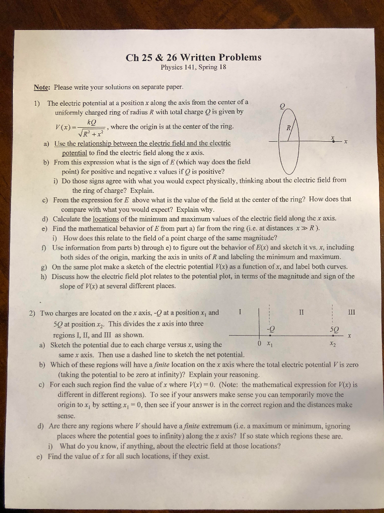 Solved Ch 25 & 26 Written Problems Physics 141, Spring 18 | Chegg.com