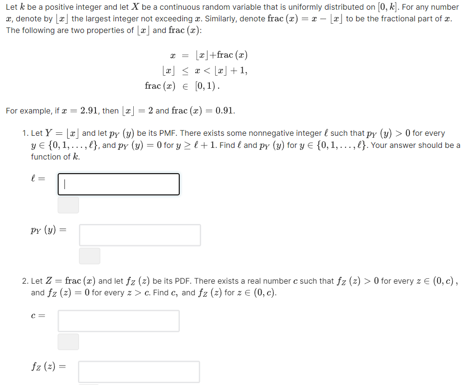 Solved Let K Be A Positive Integer And Let X Be A Continuous