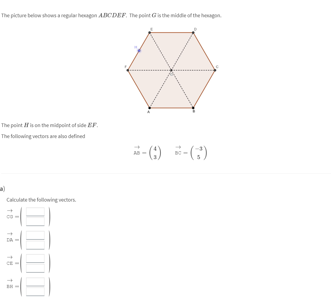 Solved The Picture Below Shows A Regular Hexagon ABCDEF. The | Chegg.com