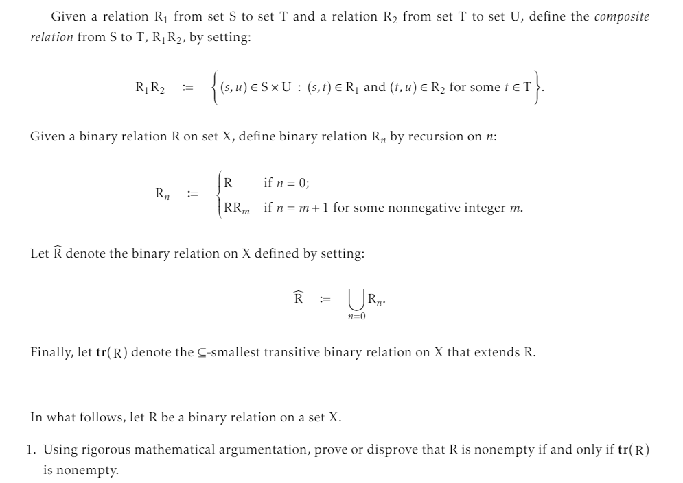 Solved Given A Relation Ry From Set S To Set T And A 3555