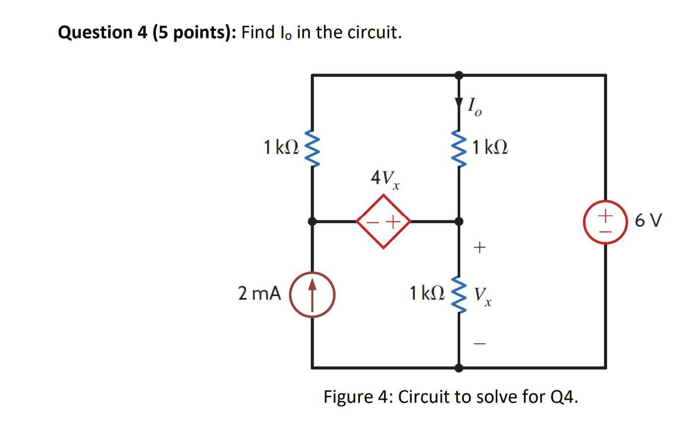 Solved Question 4 (5 Points): Find I0 In The Circuit. Figure | Chegg.com