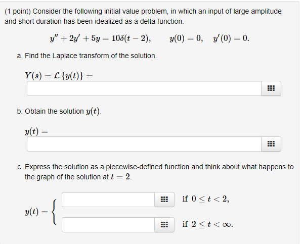 Solved (1 Point) Consider The Following Initial Value | Chegg.com