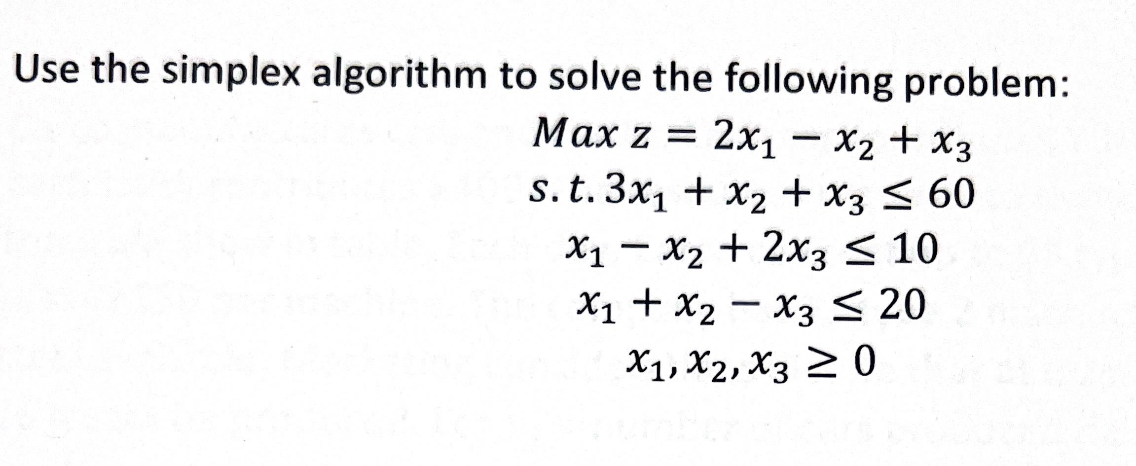 simplex algorithm for assignment problem