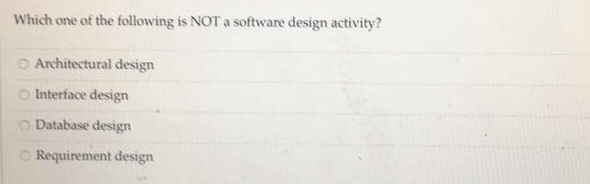 Solved Which One Of The Following Is NOT A Software Design | Chegg.com