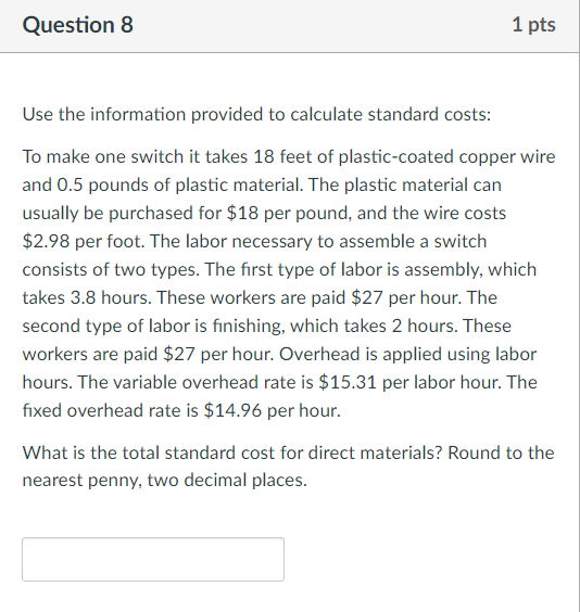 Solved Use the information provided to calculate standard