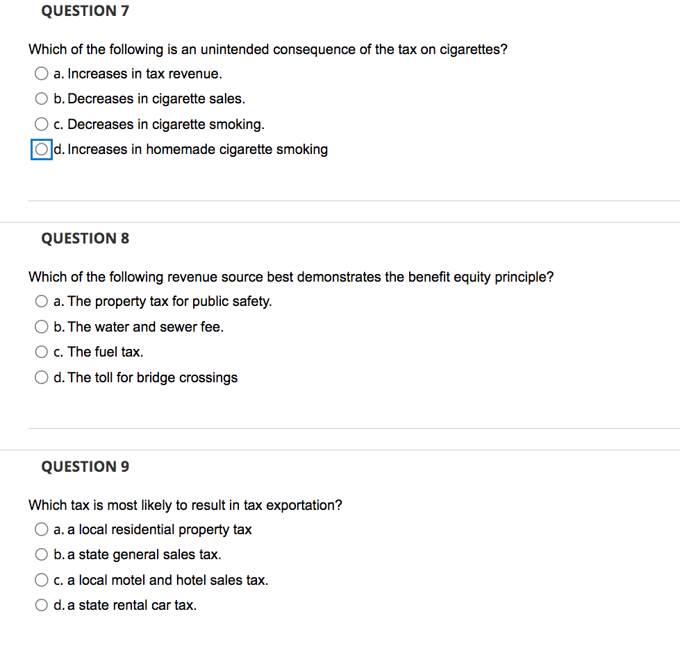 Solved Which Of The Following Is An Unintended Consequence | Chegg.com