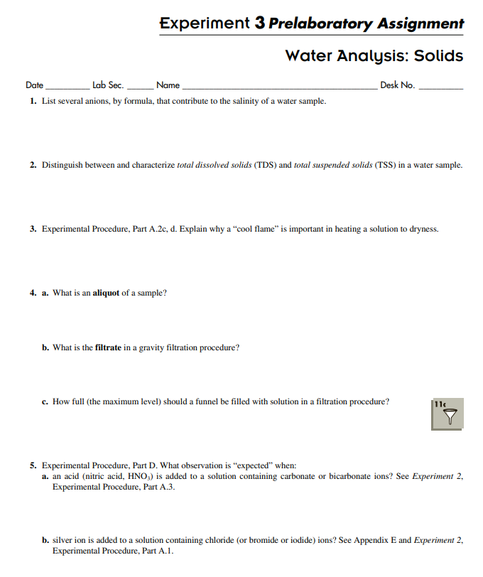 water case study analysis worksheet answers