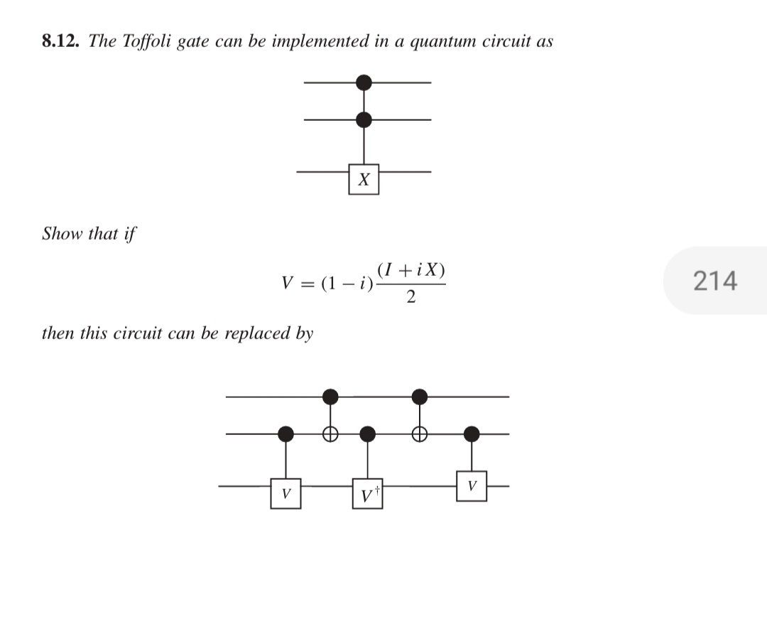 Solved 8.12. The Toffoli gate can be implemented in a | Chegg.com