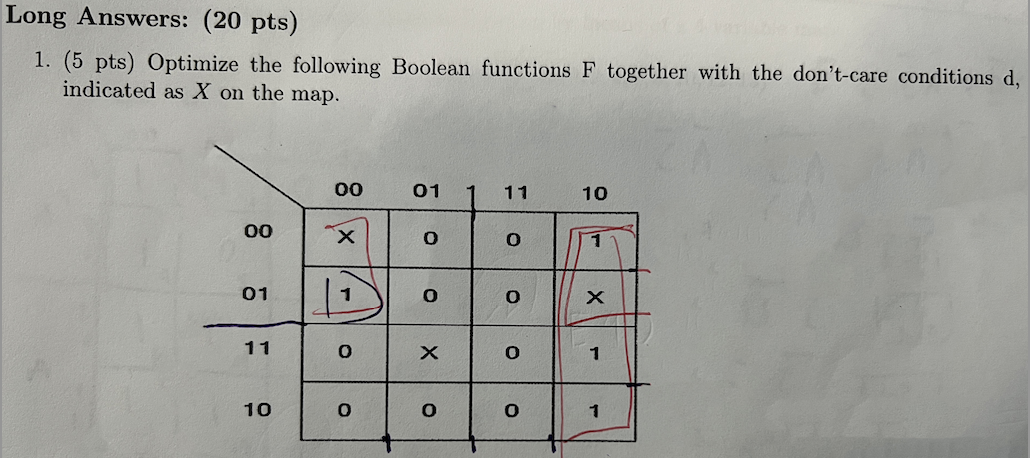 Solved Optimize The Following Boolean Functions F Together | Chegg.com