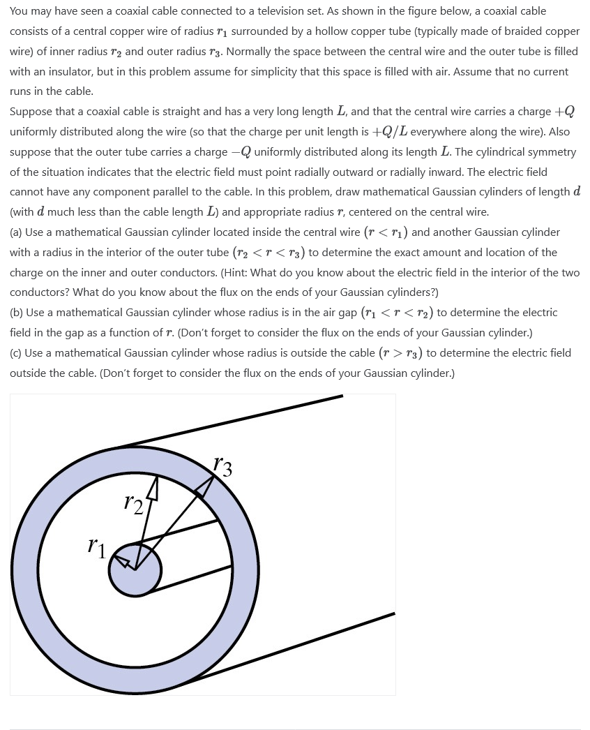 Solved You may have seen a coaxial cable connected to a | Chegg.com