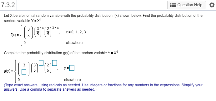 Solved Question Help 7.3.2 Let X be a binomial random | Chegg.com