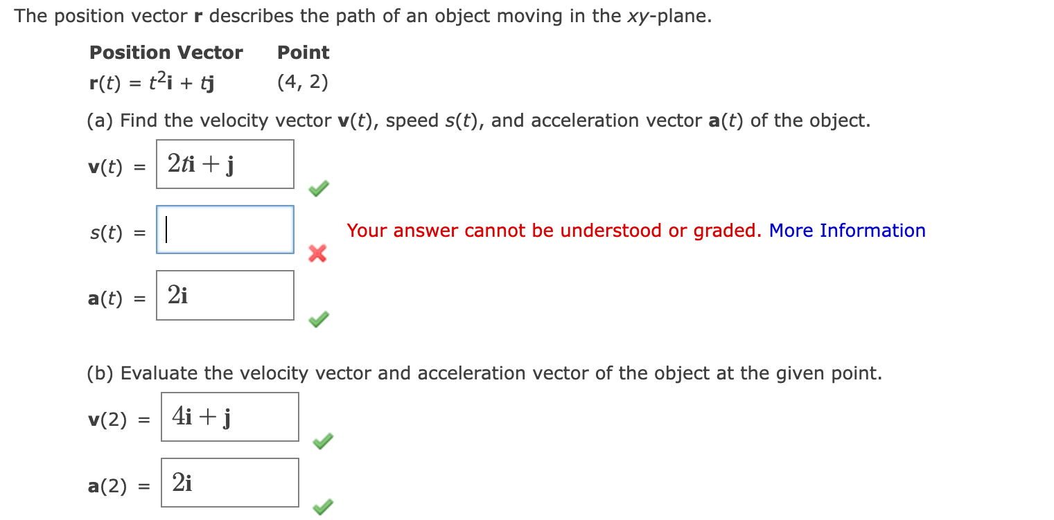 Solved e position vector r describes the path of an object | Chegg.com