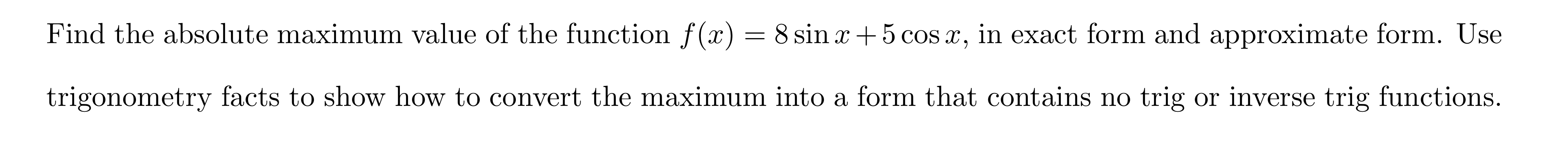 find the maximum value of the function sin x cos x