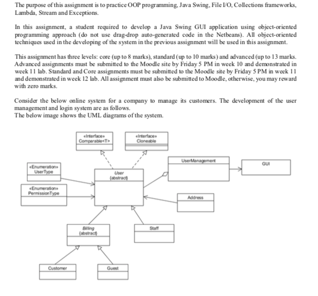 Java swing GUI Assignment 3 I really need help with | Chegg.com