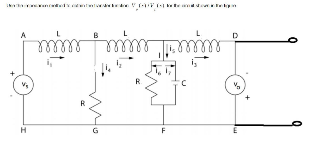 Solved Use the impedance method to obtain the transfer | Chegg.com