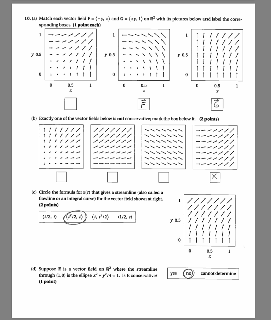 10 A Match Each Vector Field F Y X And G Chegg Com