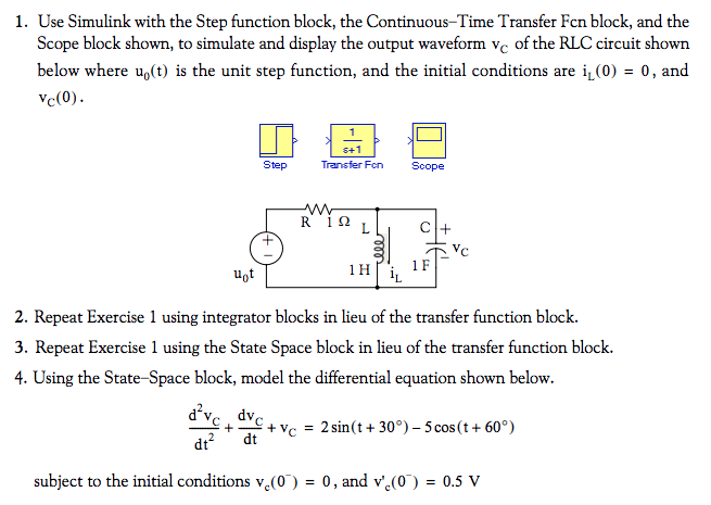 Solved 1. Use Simulink With The Step Function Block, The | Chegg.com