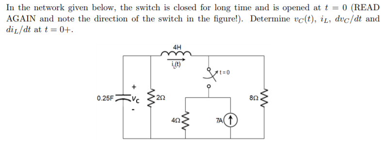 Solved In the network given below, the switch is closed for | Chegg.com