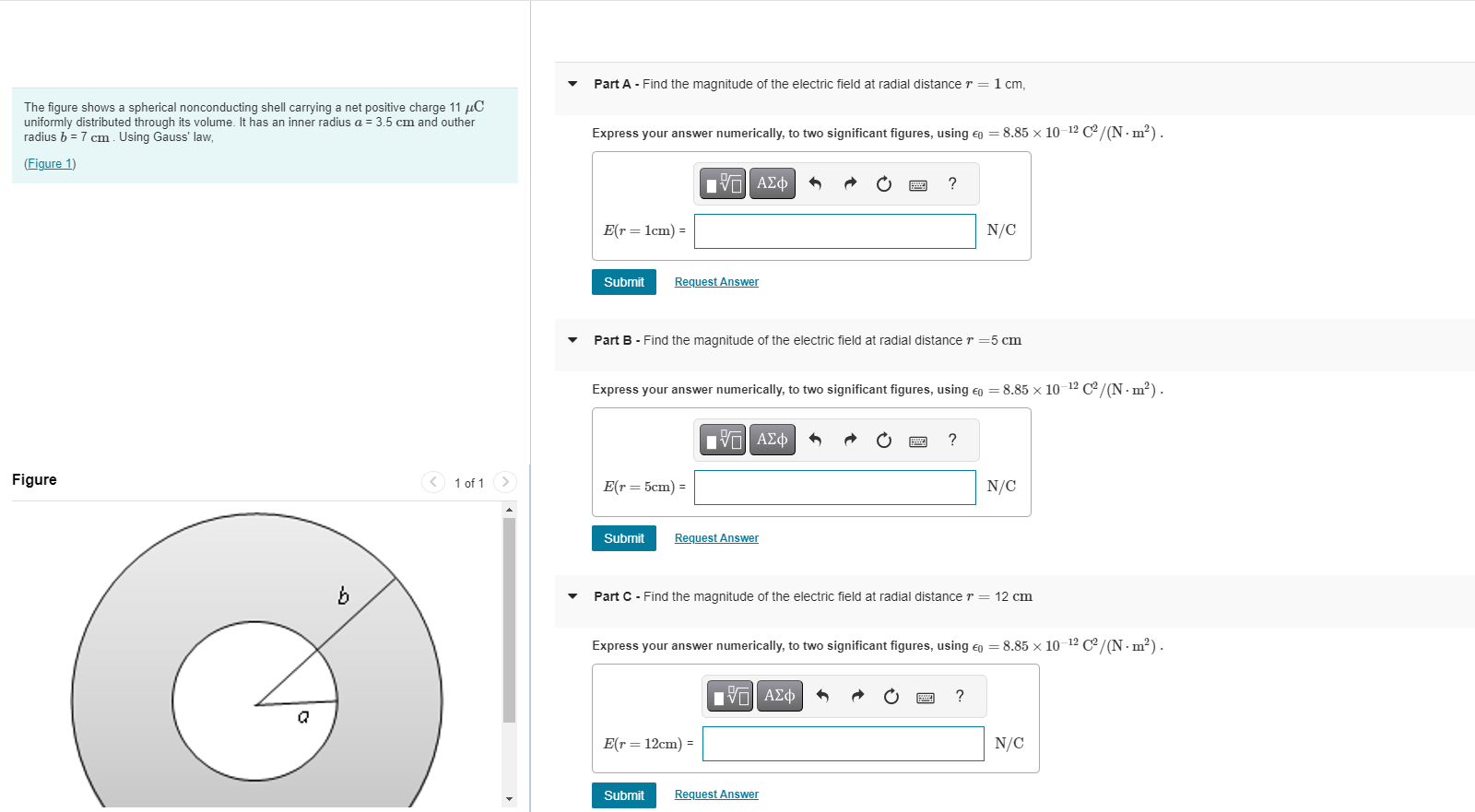 Solved Part A - Find the magnitude of the electric field at | Chegg.com