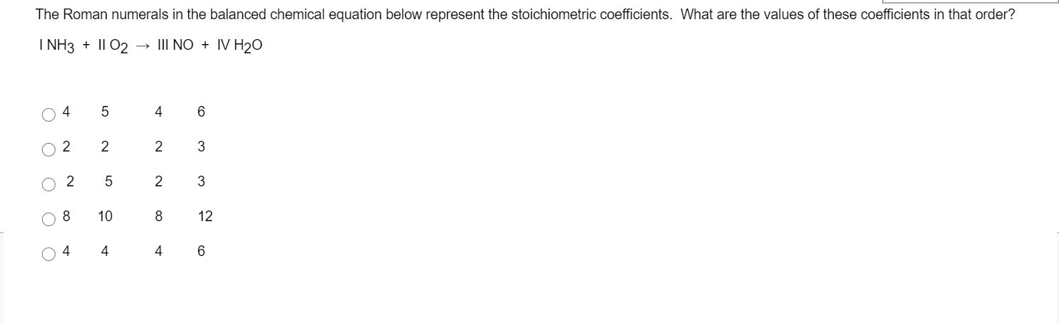 solved-the-roman-numerals-in-the-balanced-chemical-equation-chegg