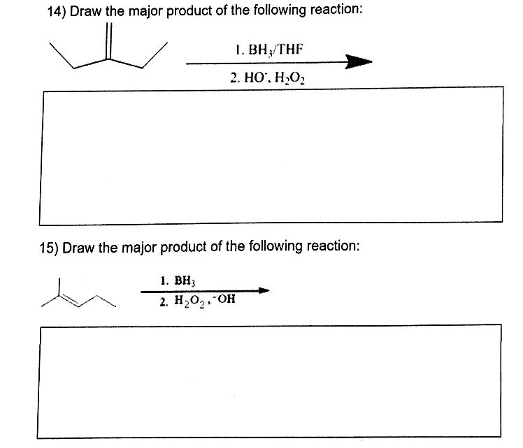 Solved 14) Draw the major product of the following reaction: Chegg com