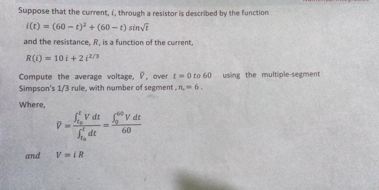 Solved Suppose that the current, i, through a resistor is | Chegg.com