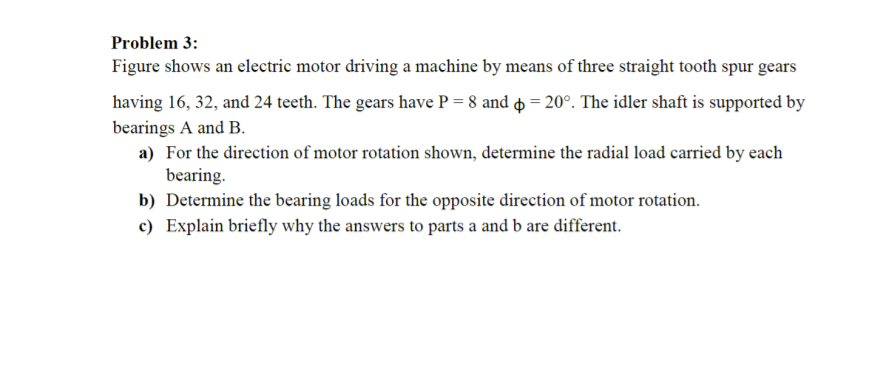 Solved Problem 3: Figure shows an electric motor driving a | Chegg.com