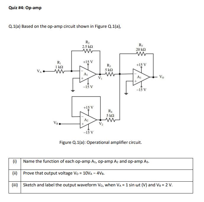 Solved Q.1(a) Based On The Op-amp Circuit Shown In Figure | Chegg.com