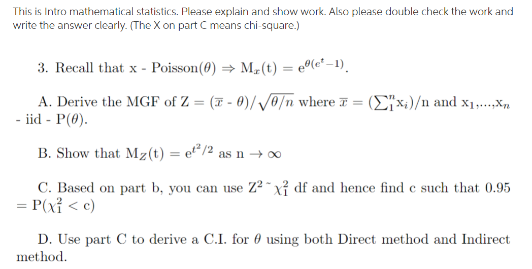 Solved This is Intro mathematical statistics. Please explain | Chegg.com