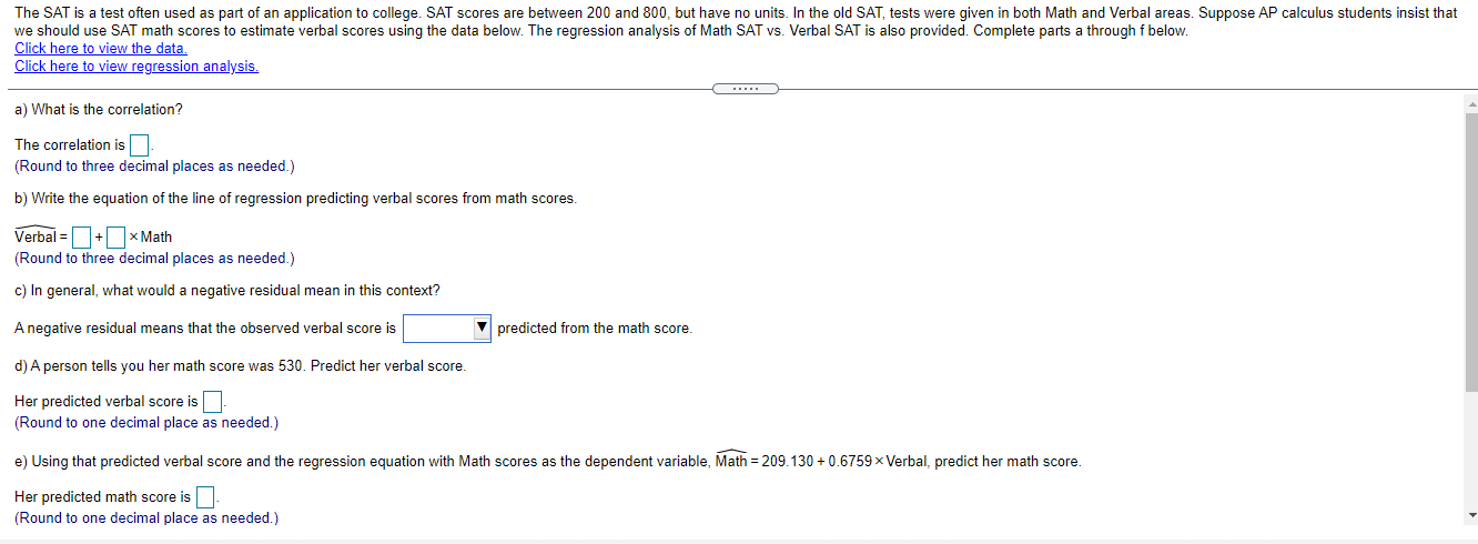 Solved The SAT is a test often used as part of an | Chegg.com