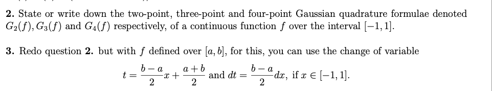 Solved 2. State or write down the two-point, three-point and | Chegg.com