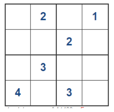 Printable Sudoku Puzzles 4x4